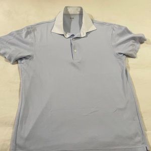 Uniqlo Contrast White/Light Blue Polo
